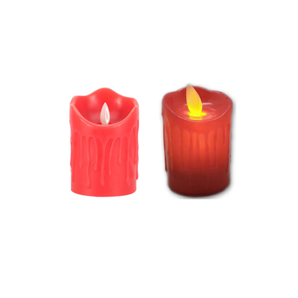 LED Plastic Swing Candle Red 5x7cm